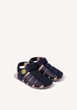 Load image into Gallery viewer, Barefoot Sandal Leather Crab Kaki &amp; Marino
