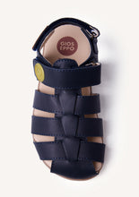 Load image into Gallery viewer, Barefoot Sandal Leather Crab Kaki &amp; Marino
