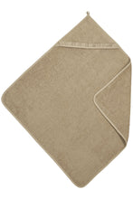 Load image into Gallery viewer, Hooded Towel Terry Ruffle Taupe
