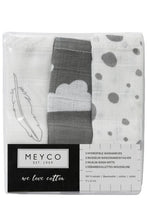 Load image into Gallery viewer, Hydrophilic Wash Cloths Feather Clous Dots Grey (3 pcs)
