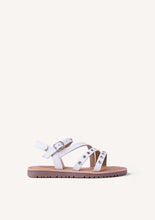 Load image into Gallery viewer, Sandal Studs &amp; Eyelets White
