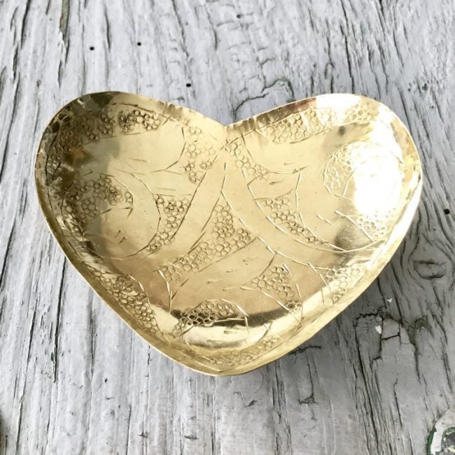 Bowl Brass Heart Design