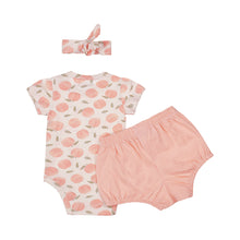 Load image into Gallery viewer, Set Romper + Panty Diaper + Headband Peaches
