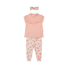 Load image into Gallery viewer, Set Shirt + Legging + Headband Peaches
