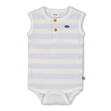 Load image into Gallery viewer, Romper Rib Stripes Blue Ocean
