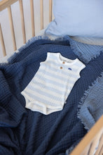 Load image into Gallery viewer, Romper Rib Stripes Blue Ocean
