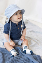 Load image into Gallery viewer, Hat Stripe Chambray Seaside Happiness
