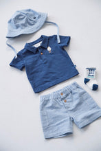 Load image into Gallery viewer, Hat Stripe Chambray Seaside Happiness
