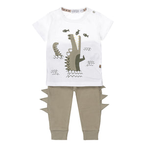Shirt Longsleeve + Pants Set Crocodile