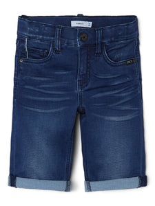 Jeans Short Dark Blue Denim