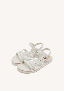 Sandals Leather Straps White & Pink