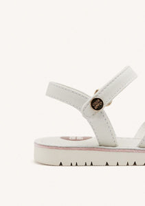 Sandals Leather Straps White & Pink