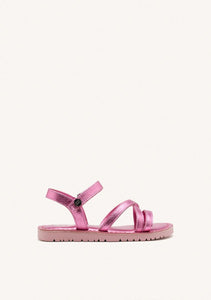 Sandals Leather Straps White & Pink