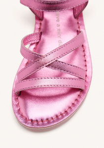 Sandals Leather Straps White & Pink