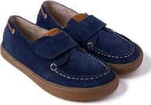 Load image into Gallery viewer, Barefoot Boat Shoes Sand &amp; Navy
