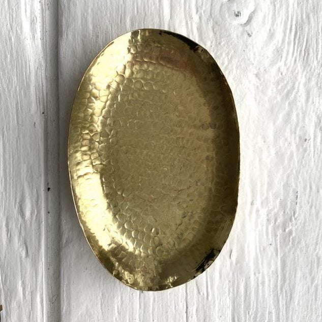 Bowl Hammered Brass Oval