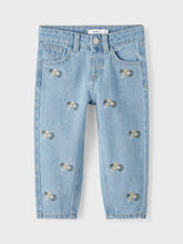 Load image into Gallery viewer, Jeans Baggy Fit Floral Embroidery
