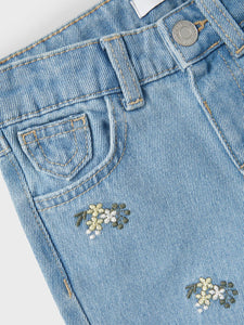 Jeans Baggy Fit Floral Embroidery