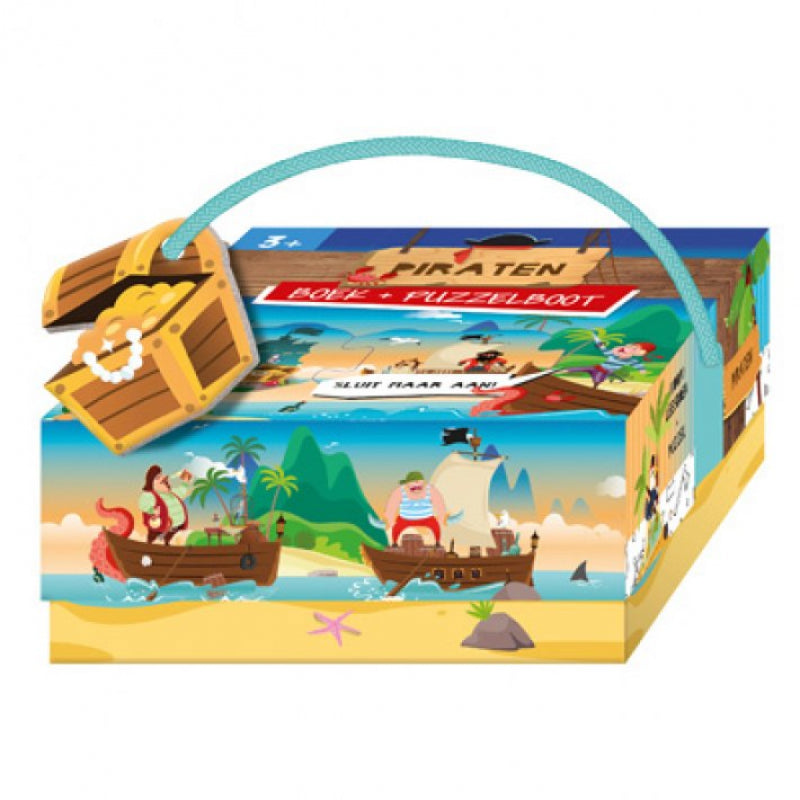 Puzzle & Boek Boot Piraten