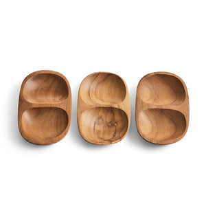 Bowl Wood Two Compartments