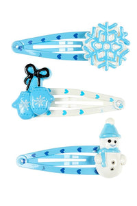 Hairclip Winter Blue 3pc