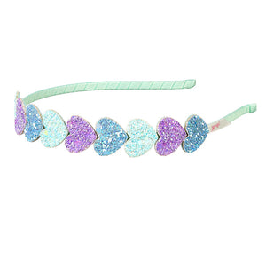 Headband Hearts Blue Mint