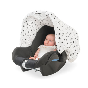 Sun Canopy Infant Carseat Indians Black & White
