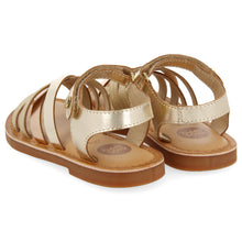 Load image into Gallery viewer, Sandal Metallic Strap Gold &amp; White
