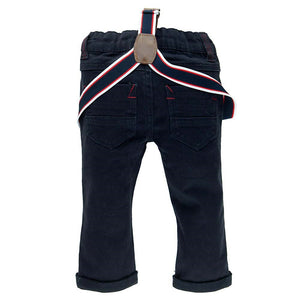Pants Twill with Braces Classic Serie Navy