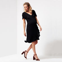 Load image into Gallery viewer, Maternity Dress Wrap Black
