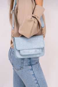 Bag Shoulderbag Croco Print Blue