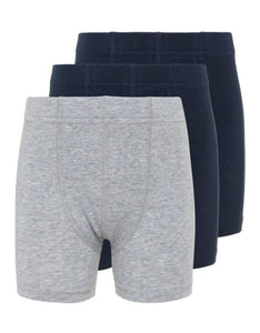 Boxer Shorts 3 pack Solid Grey Marine